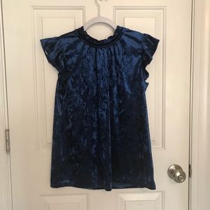 Gibsonlook Velvet Flutter Sleeve Blouse